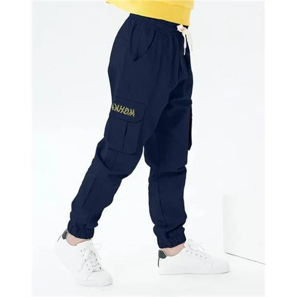 Boys Cargo Pants Drawstring Wild Casual Joggers Age 6 16 Years Bottoms